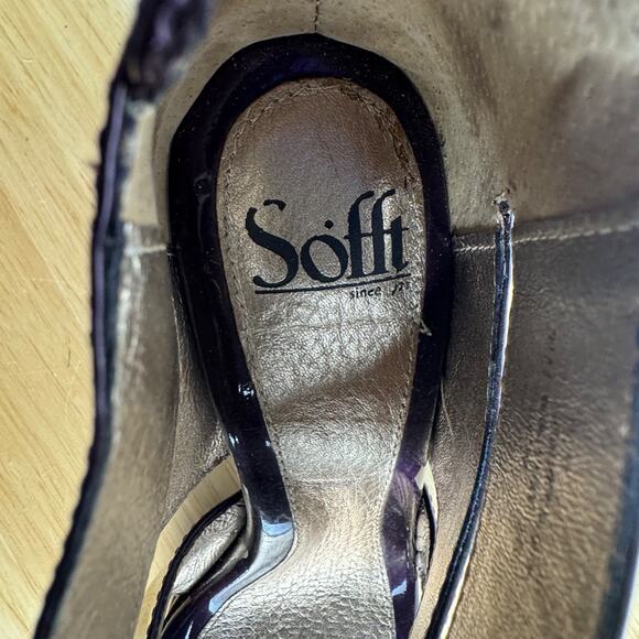 Sofft Sandal Size 8.5M Purple Patent Caged Zip Block Heel Bootie Dress Shoe - Picture 5 of 11